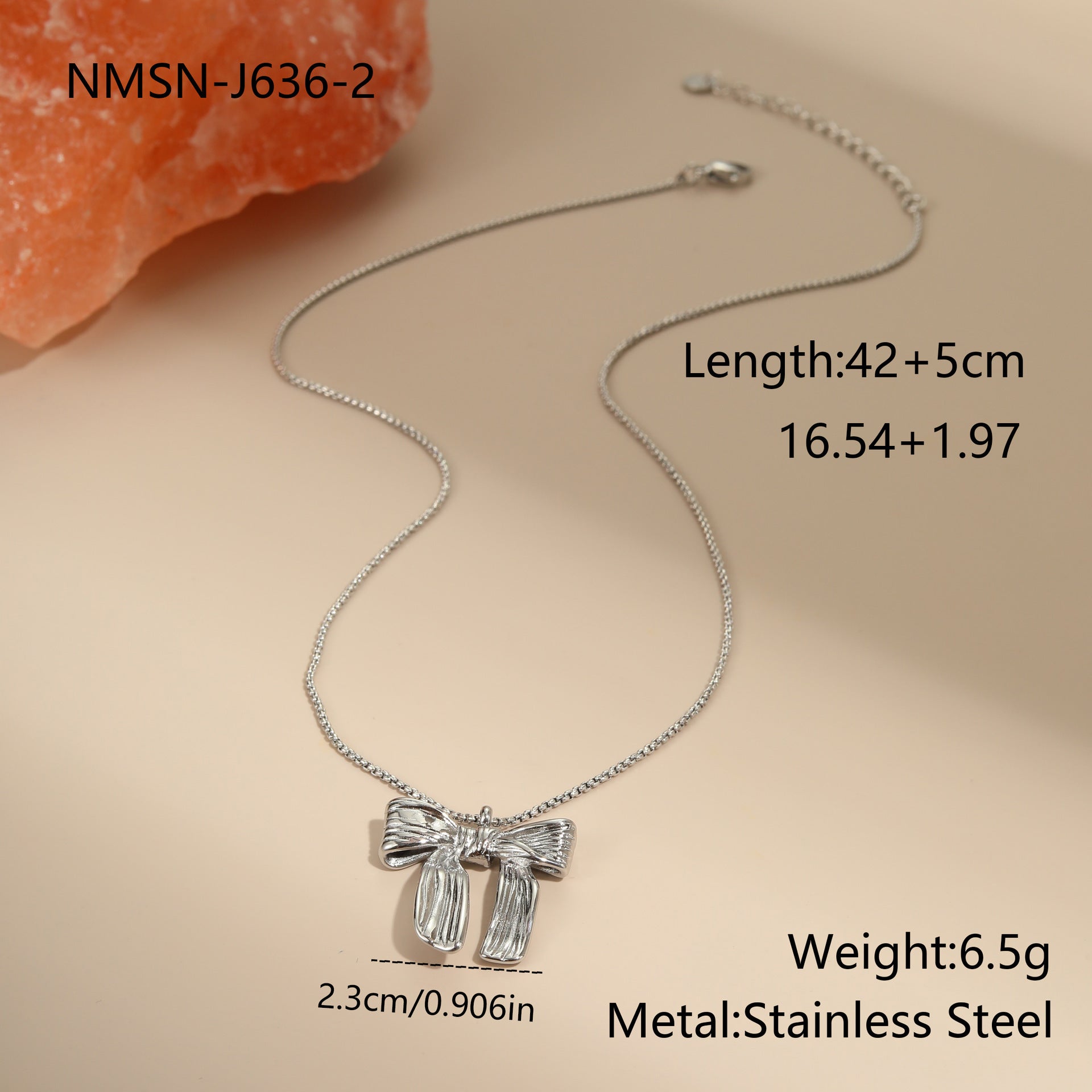 Bow Stainless Steel Necklace Gold-plated Design Light Luxury