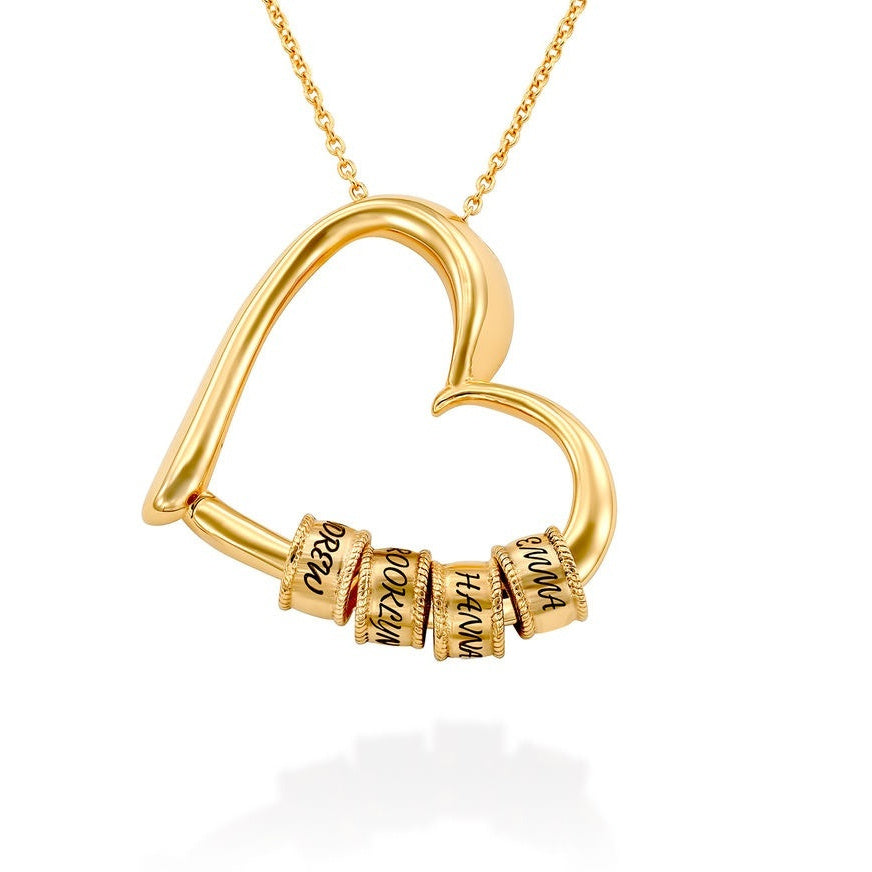 POD Personalized Name Beaded Heart Bead