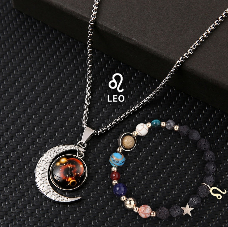 Natural Stone Necklace Set For The 12 Zodiac Signs