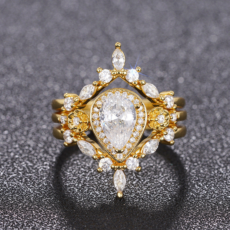 Women's Light Luxury Zircon Drop-shaped Ring