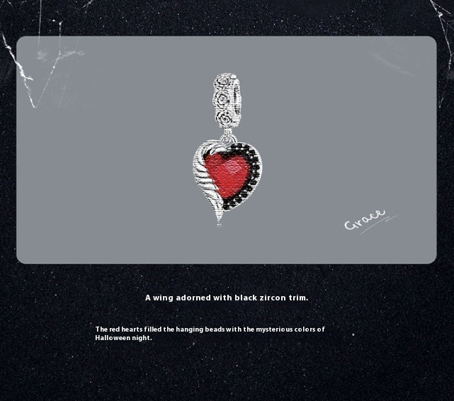 Halloween Beaded Ear Stud And Ring Dark Horror Festival