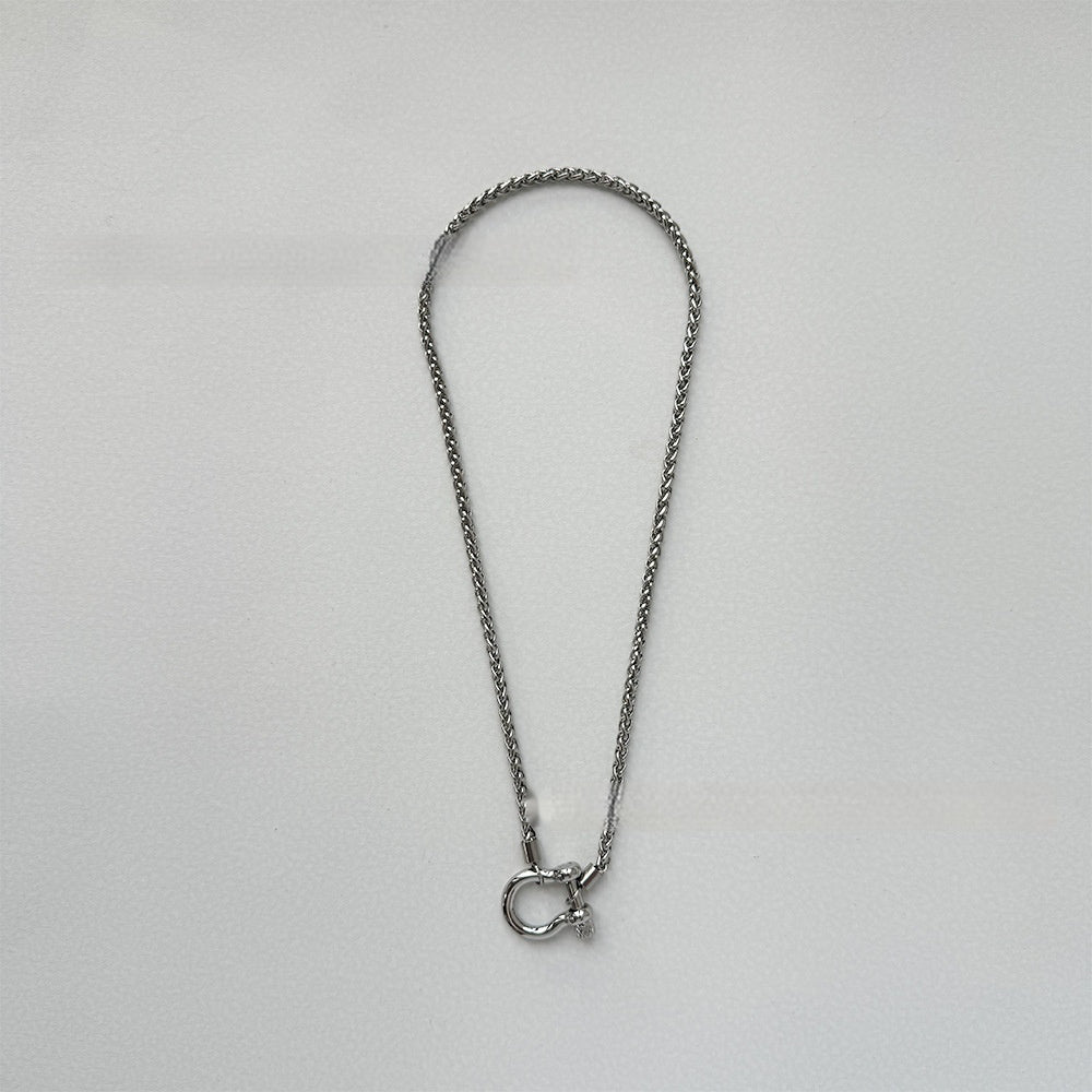 Electroplated 18K Gold High Quality Polished Climbing Button Carabiner Necklace