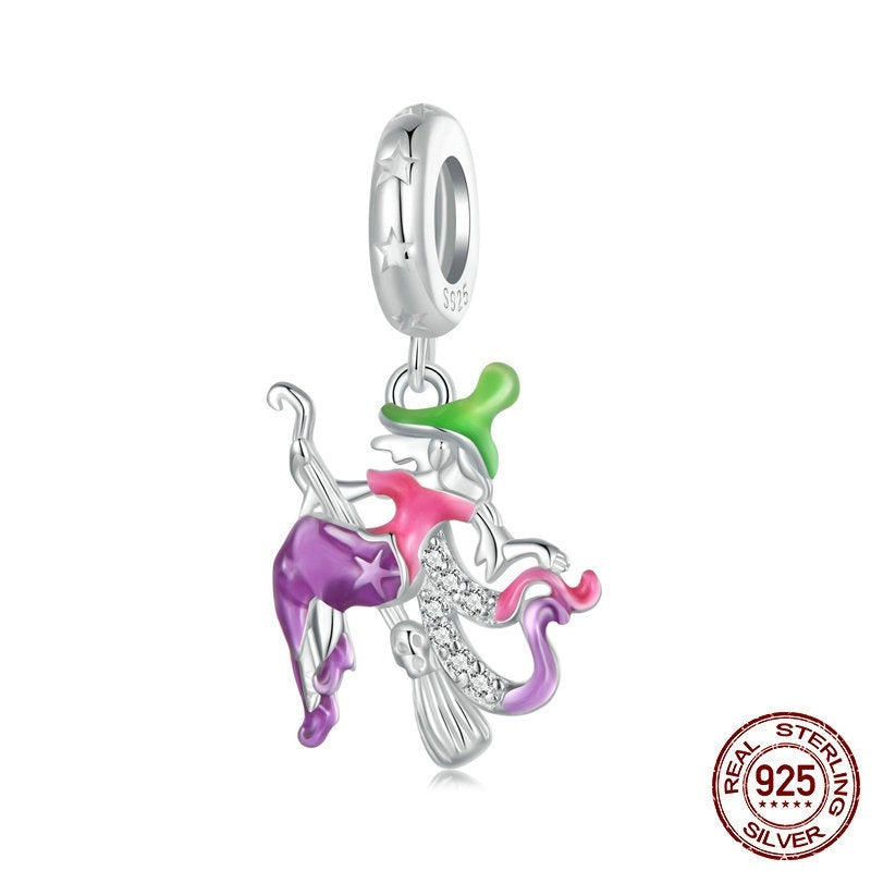 Original Halloween Broom Fluorescent Diy Bracelet Necklace Pendant