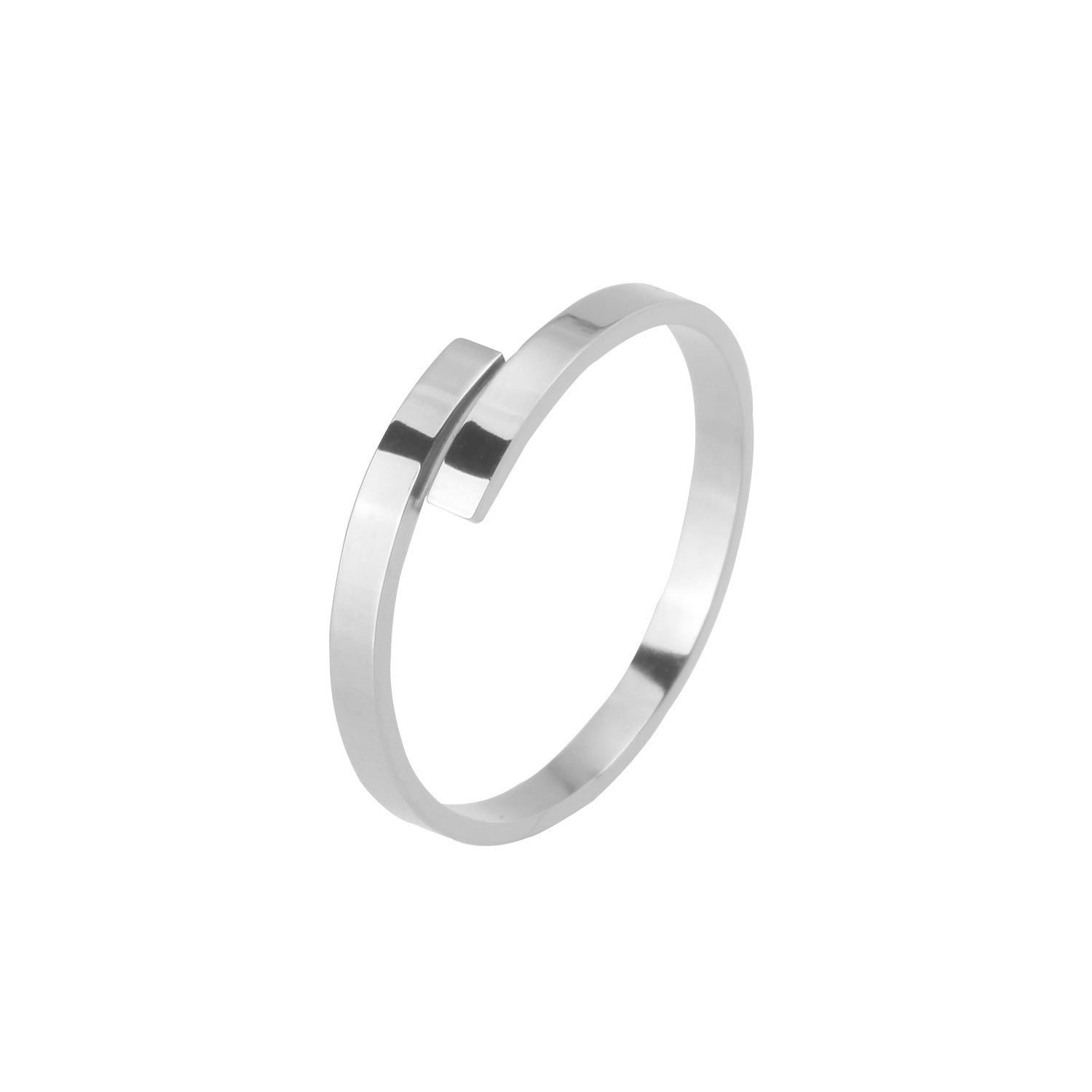 Simple Stainless Steel Geometric Glossy Ring