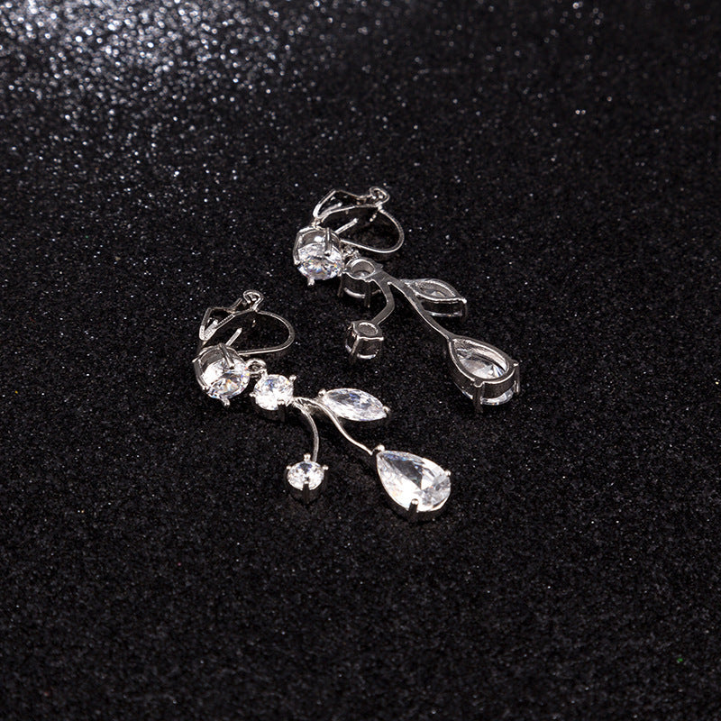 New Bridal Necklace And Earrings Suite Butterfly Zircon