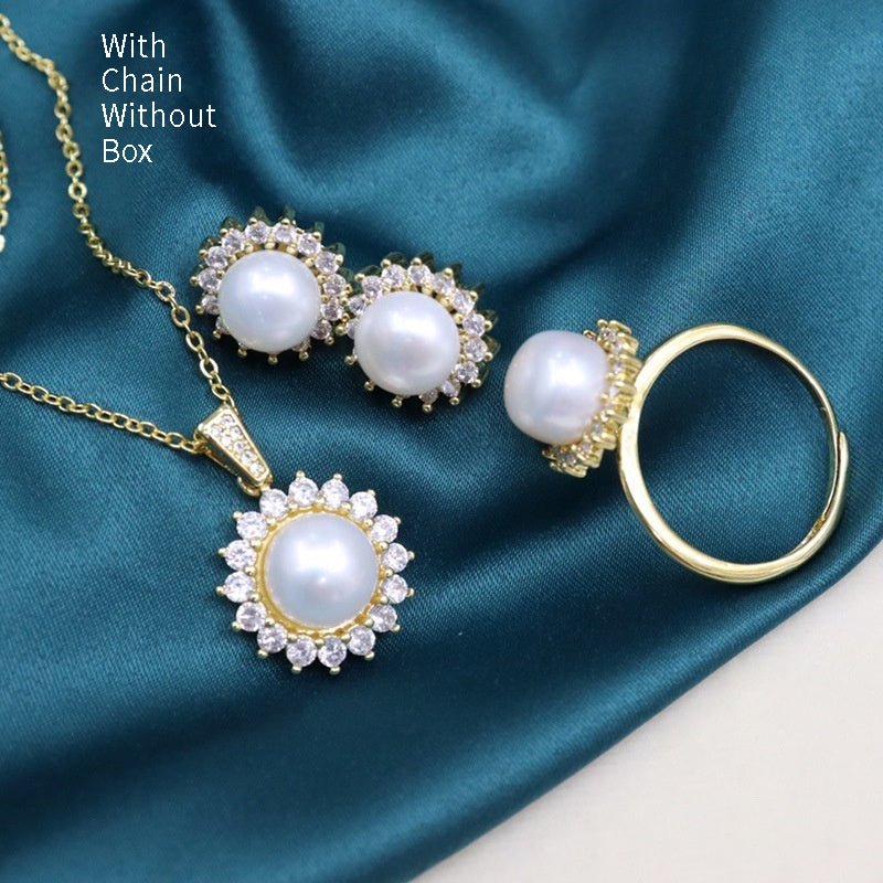 Freshwater Pearl Simplicity All-match Necklace Suit