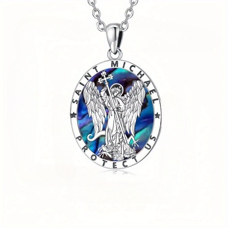 Abalone Shell Vintage God Of War Angel Pendant