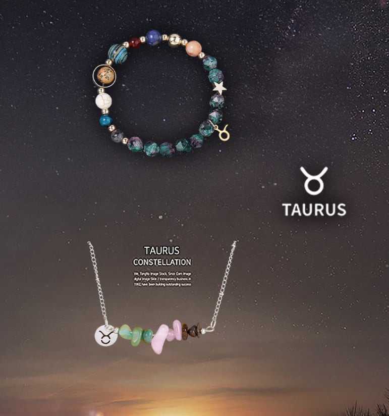 Natural Stone Necklace Set For The 12 Zodiac Signs