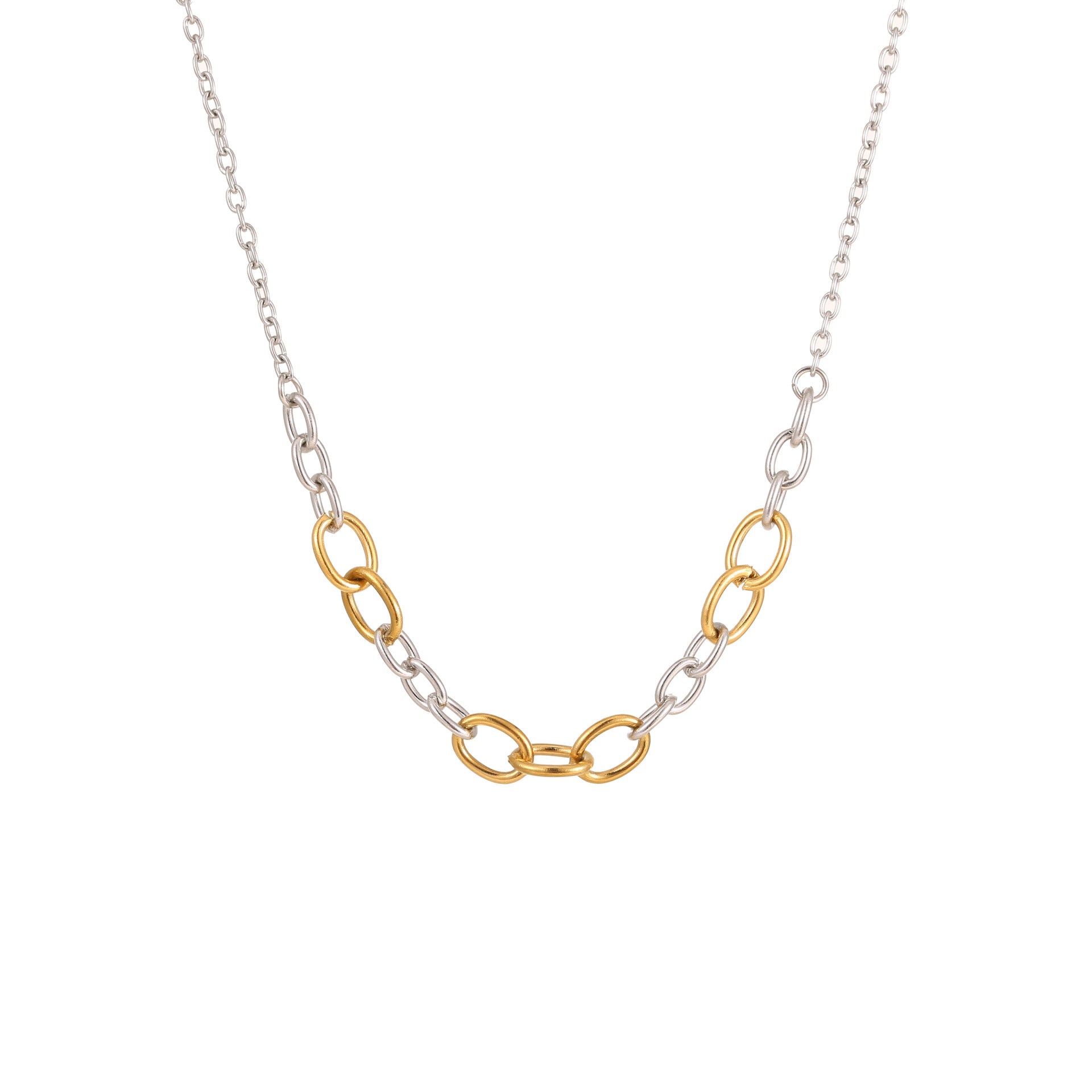 Autumn And Winter New Style Necklaces Gold And Silver Color Matching Earrings Jewelry