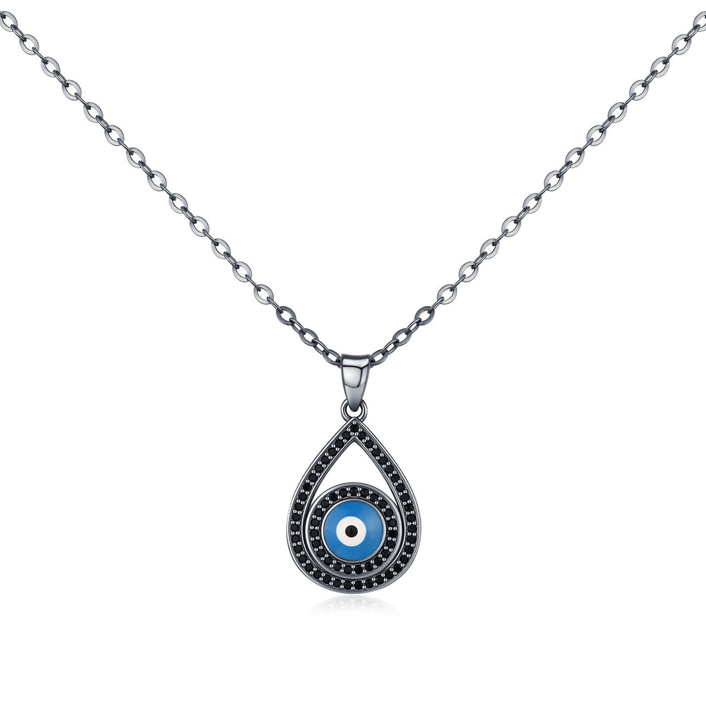 S925 Sterling Silver Dark Series Funny Ghost Big Eye Necklace For Women