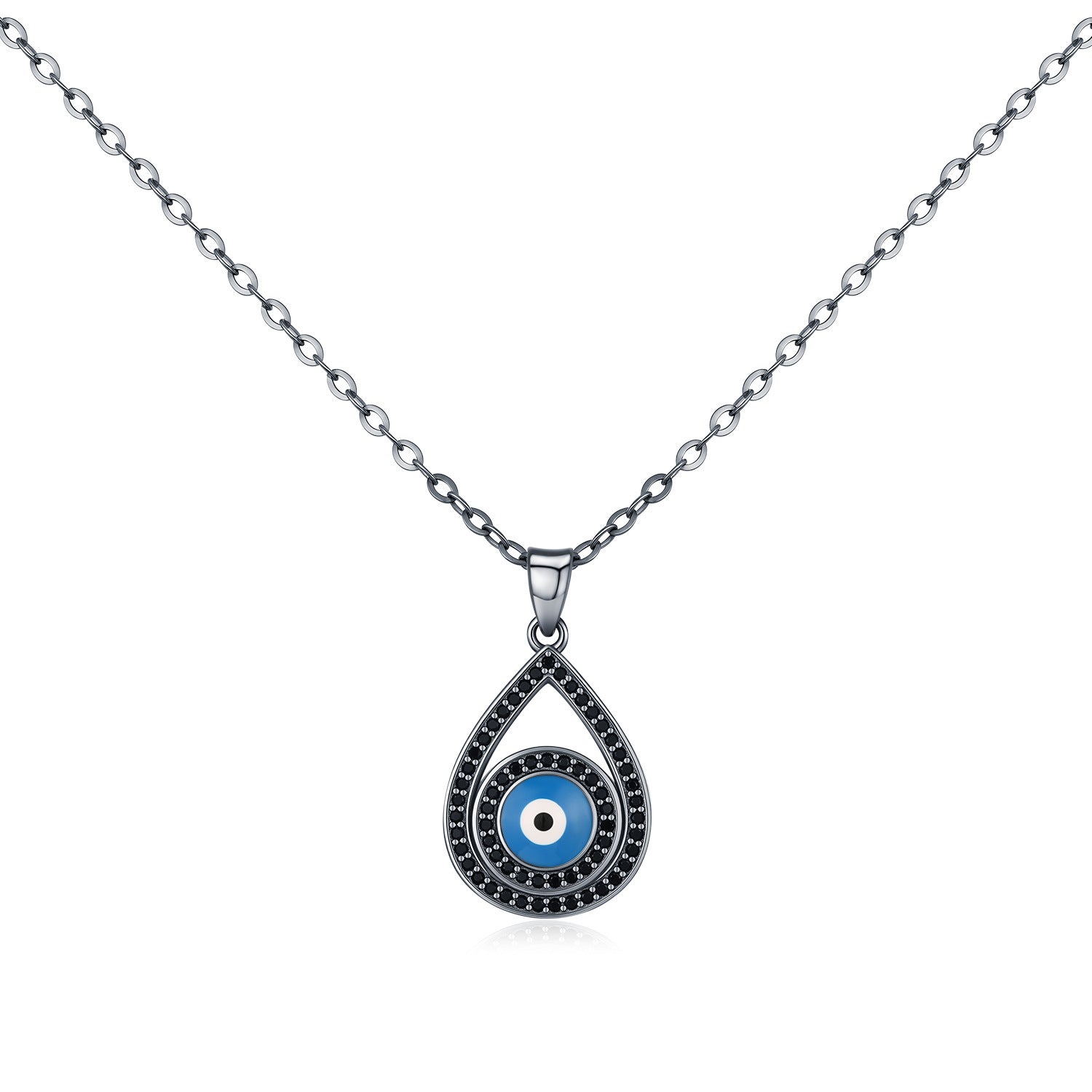 S925 Sterling Silver Dark Series Funny Ghost Big Eye Necklace For Women