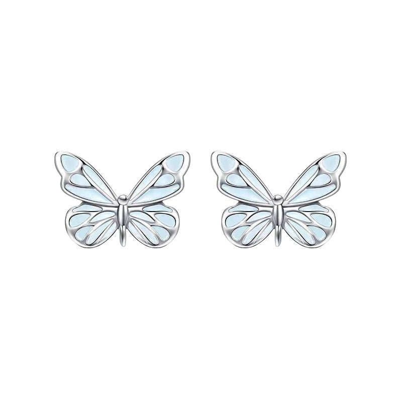 Sterling Silver Luminous Butterfly Bracelet Necklace Earrings Luminous