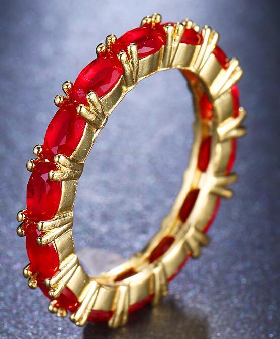 Real Gold Plating Single Row T Square Zircon Ring