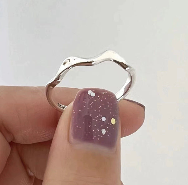 Korean-style Niche Design 925 Sterling Silver Minimalist Ring For Women
