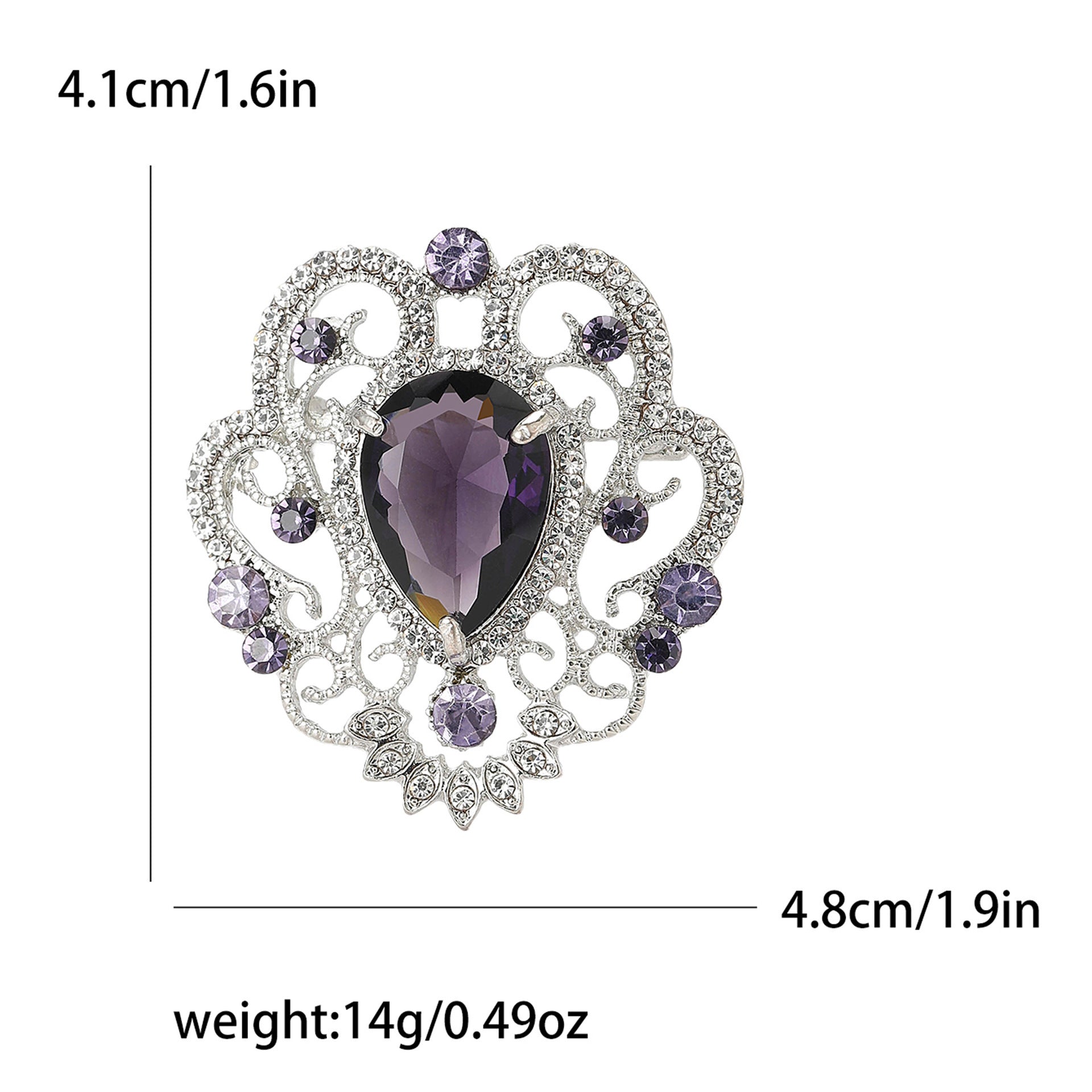 Baroque Court-style Small Trumpet Brooch Vintage And Delicate Ladies' Clothing Flower Pin Accessory