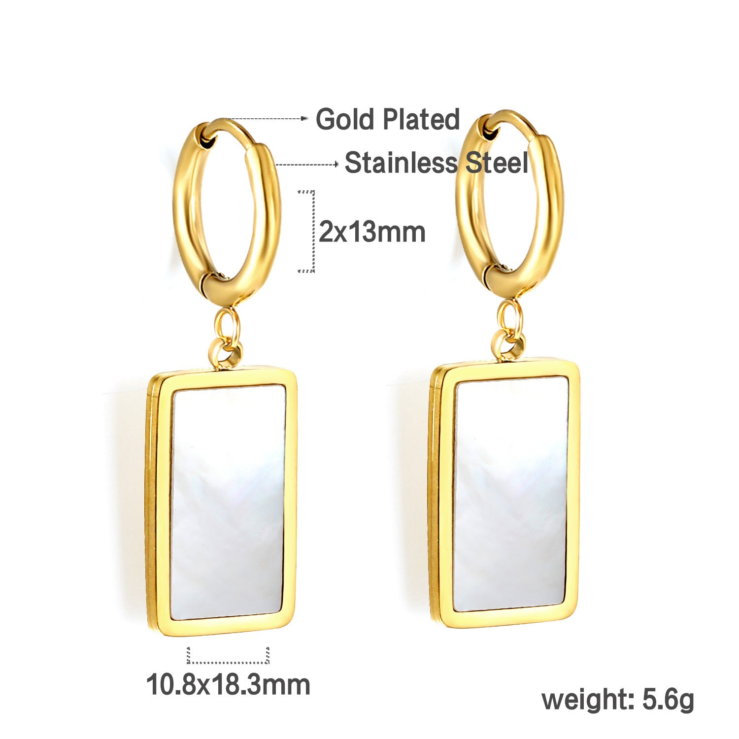 European And American Fashion Electroplating 18K Gold Earrings