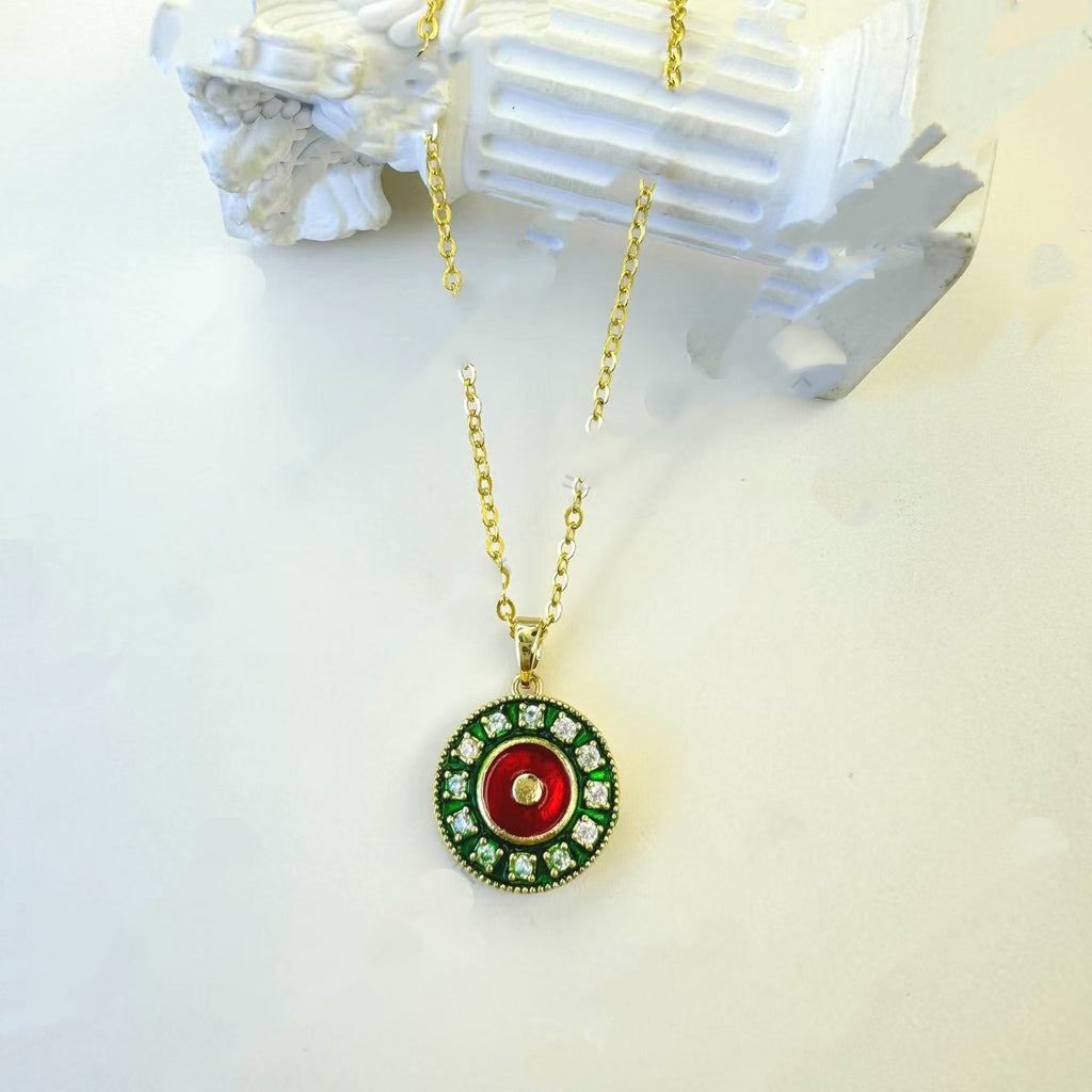 Full Diamond All-match Pendant Real Gold Electroplated Enamel Fashion Ring