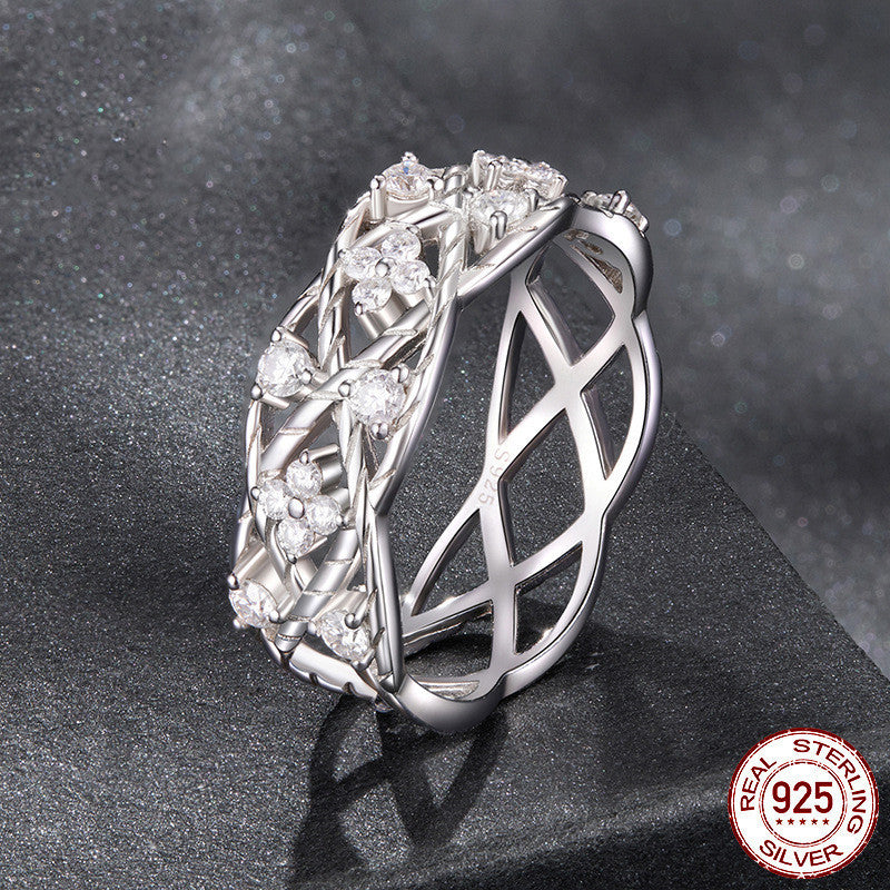 Moissanite Ring Luxury High-grade Line S925 Sterling Silver Ring