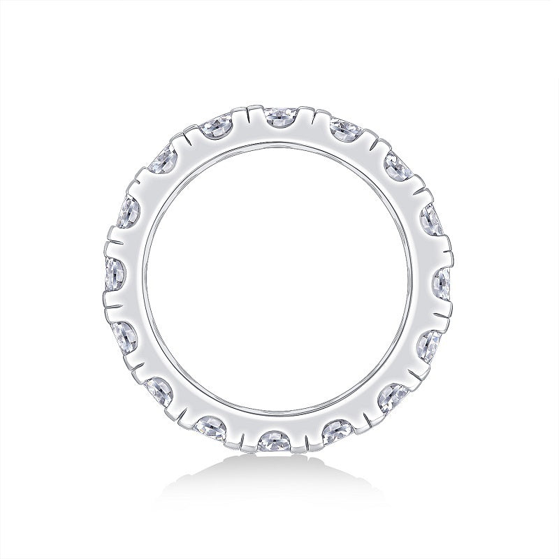 Yearning - A Wedding Ring Set With 0.3-carat Top-quality Moissanite S925 Silver And Platinum-plated Diamond. The Ring Can Be Inspected With A Diamond Pen