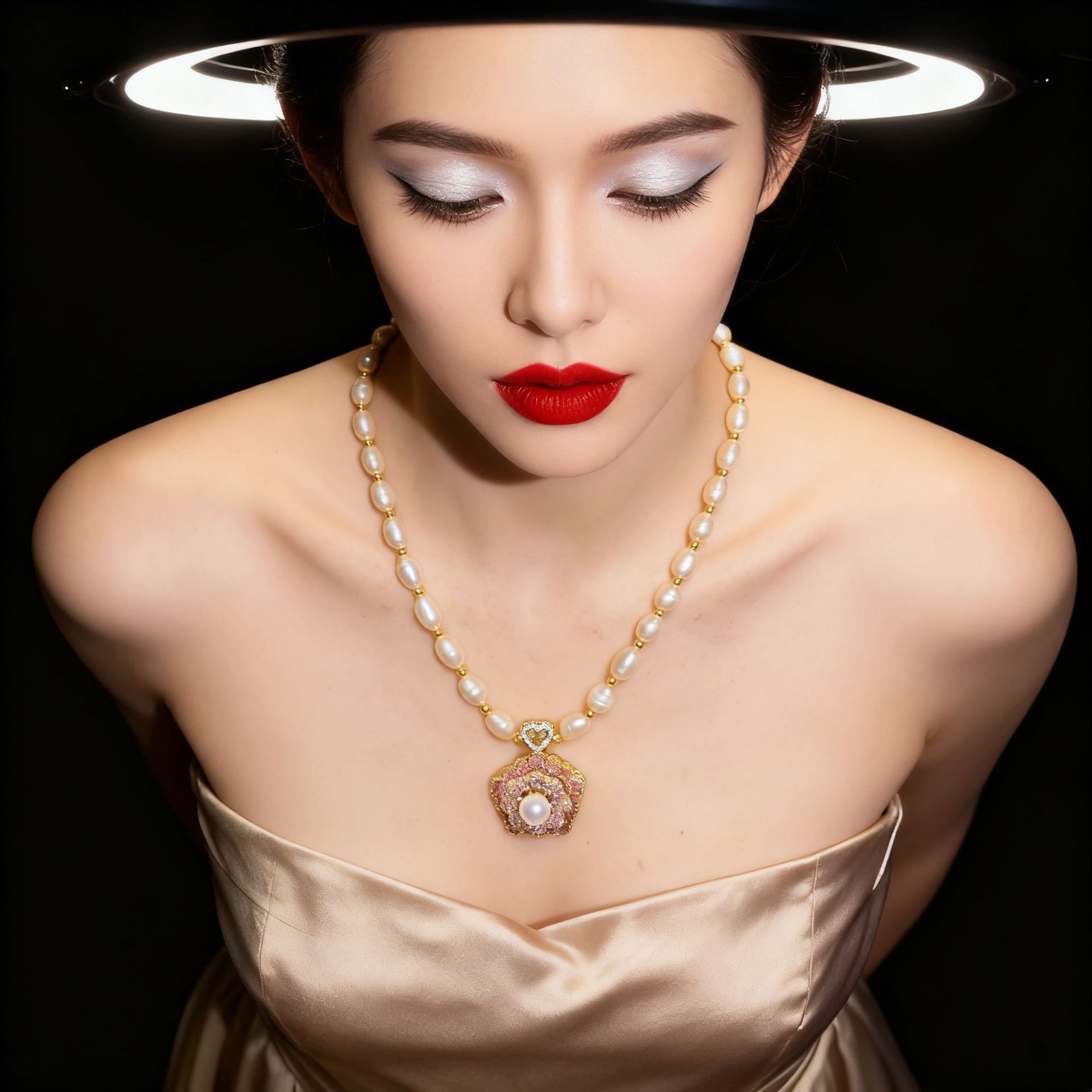 Transfer Bead Natural Freshwater Pearl Necklace