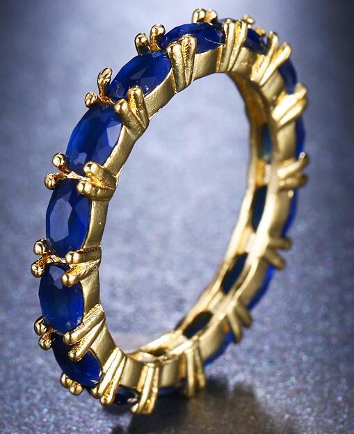 Real Gold Plating Single Row T Square Zircon Ring