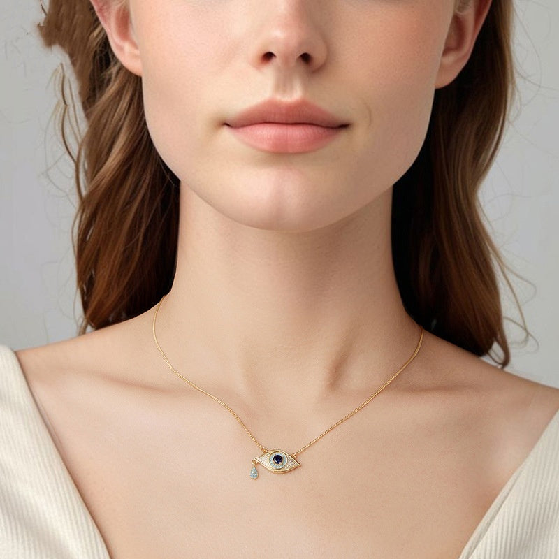 Fashion S925 Sterling Silver Devil's Eye Necklace