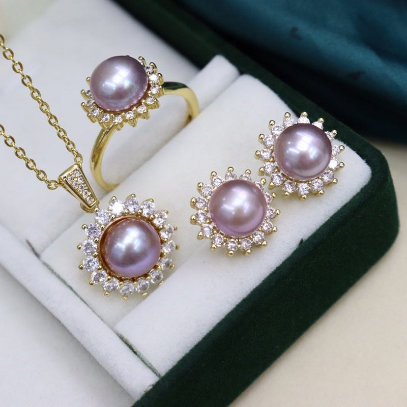 Freshwater Pearl Simplicity All-match Necklace Suit