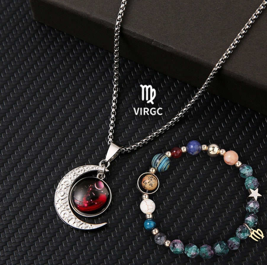 Natural Stone Necklace Set For The 12 Zodiac Signs