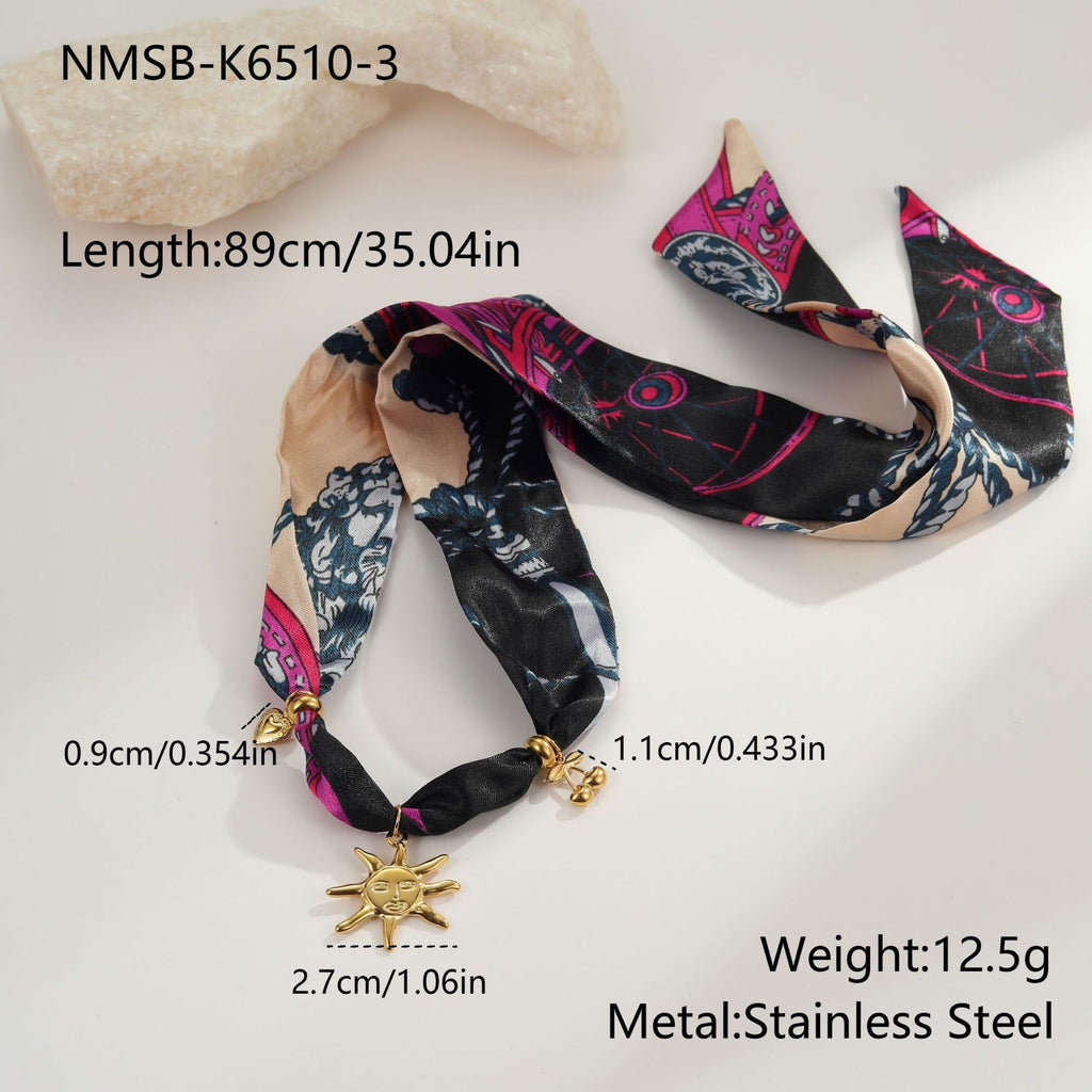 Autumn And Winter Scarf Series Sun Pendant Necklace High Sense