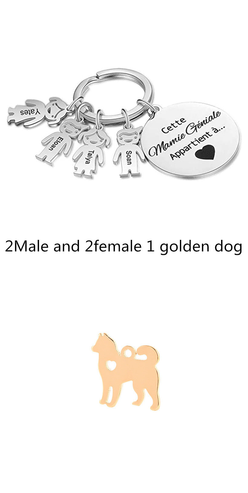 Custom Key Ring Key Accessories Pet Dog Stainless Steel Puppy Hollow Peach Heart Pendant