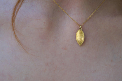Real Rose Leaf Necklace: Sterling Silver Botanical Pendant