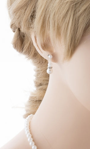 Bridal Wedding Jewelry Set Beautiful Single Strand Pearls Chic