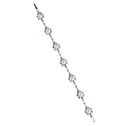 Bridal Wedding Prom Jewelry Crystal Rhinestone Pearl Bracelet White