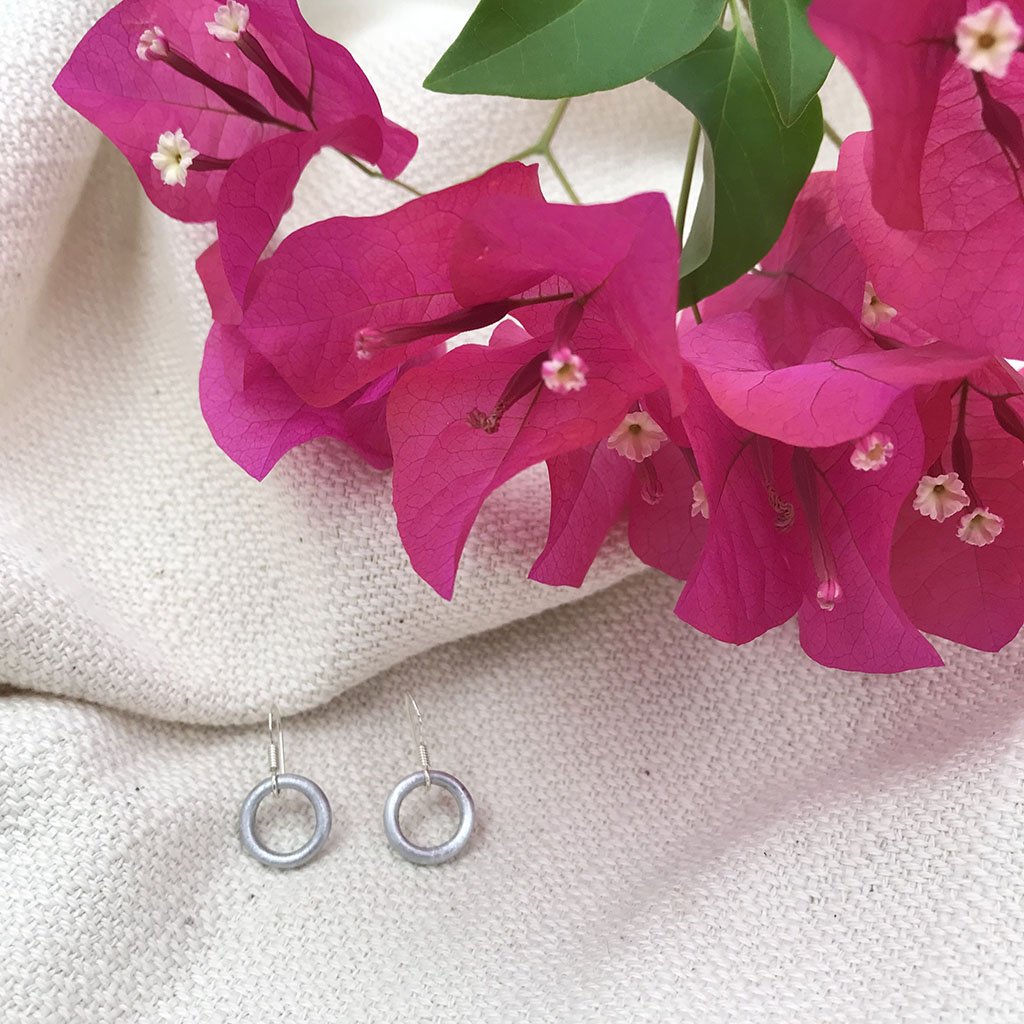 Recycled Bomb Circle Earrings
